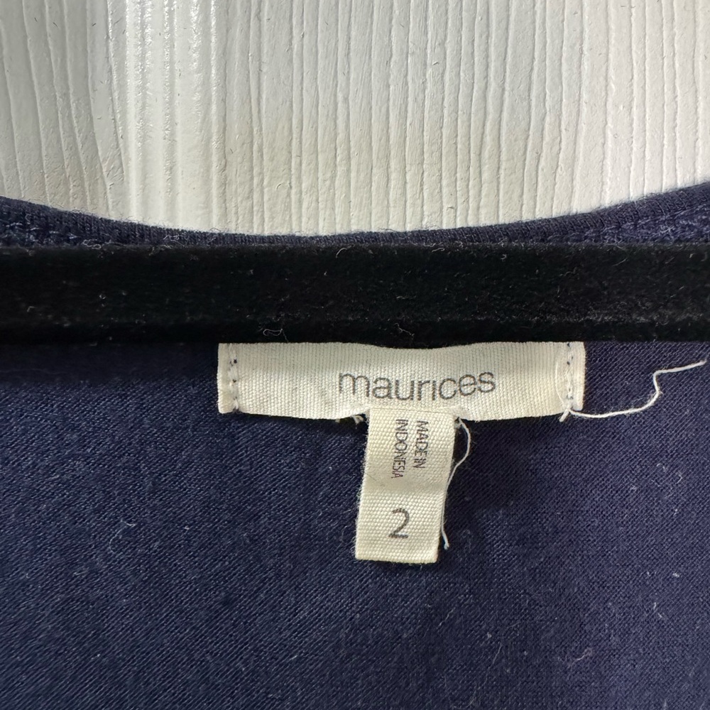 Maurices Navy Lace Tank Top 2X Sheer Layering Boho Scalloped Hem - Picture 2 of 5